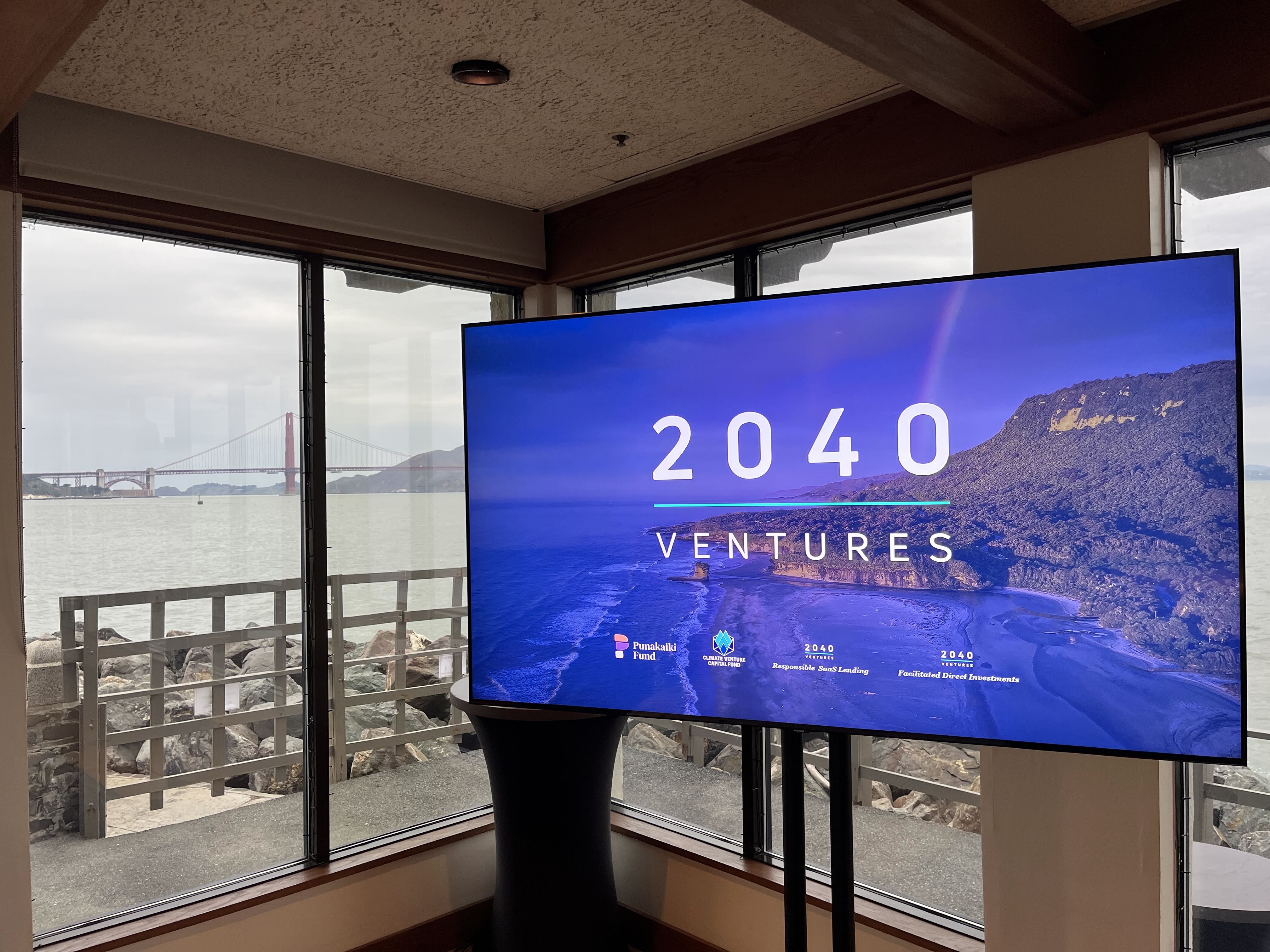 TV Display with view of Golden Gate Bridge in background