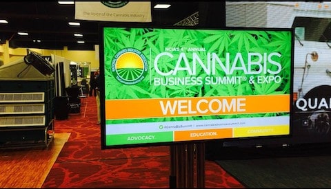 Digital signage at Cannabis convention in Oakland
