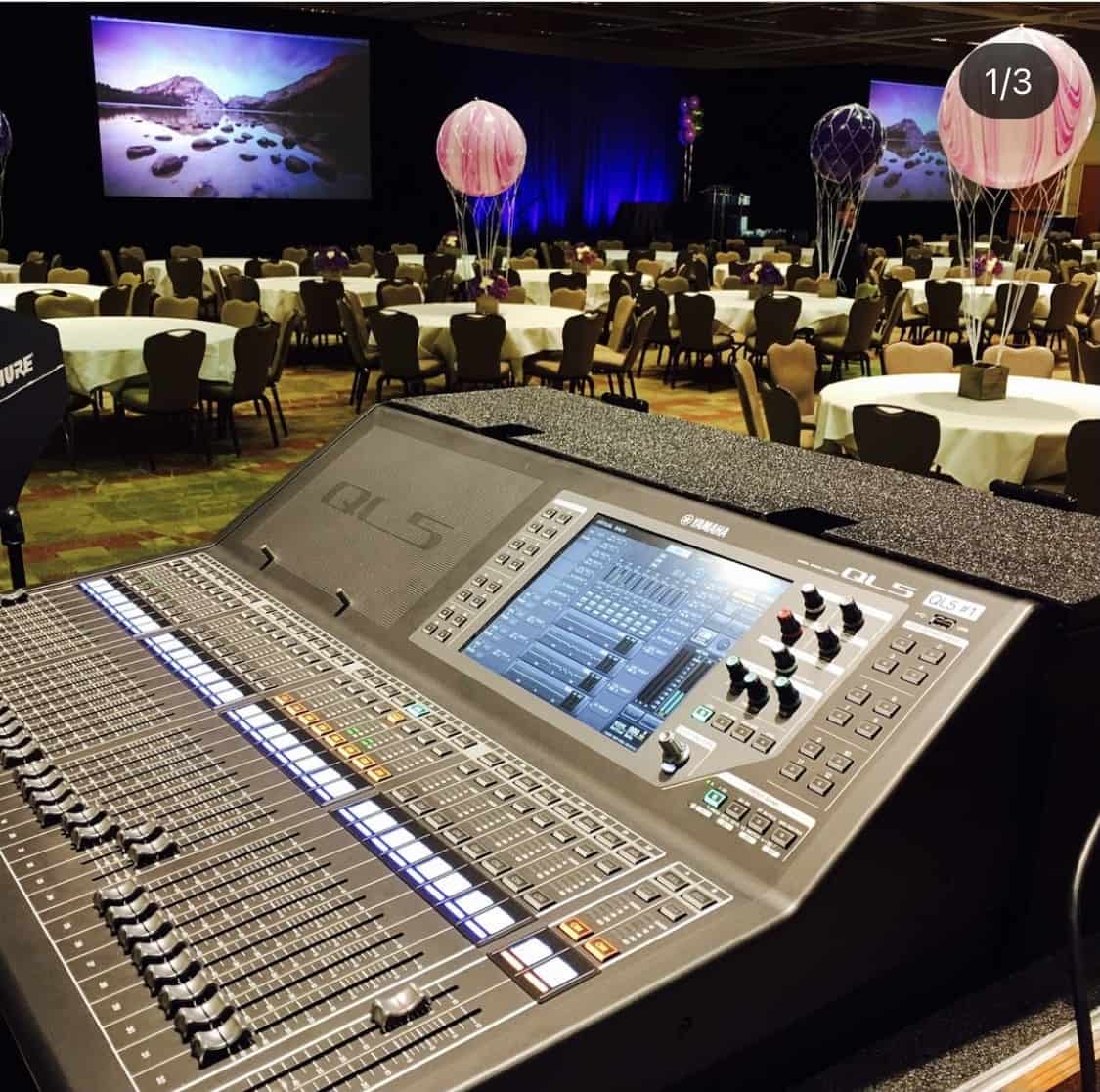 Audio mixer at a large fundraising event