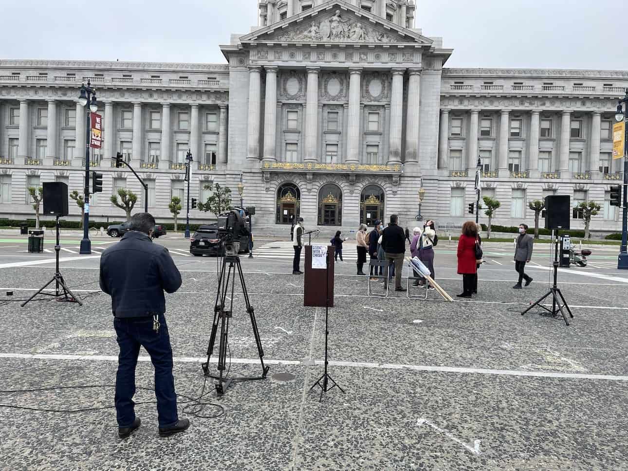 Press conference at San Francisco City Hall