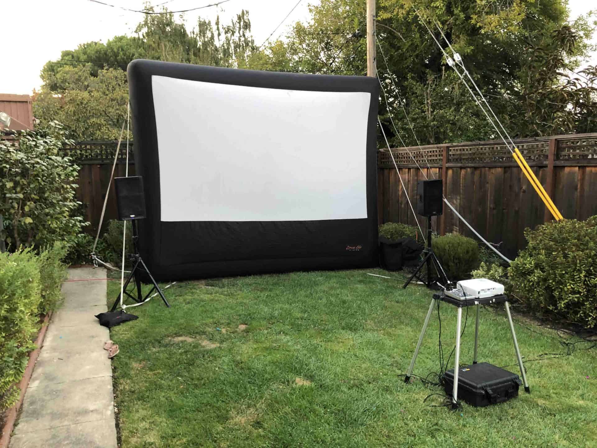 outdoor movie rental setup in San Mateo