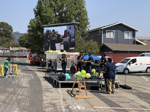 Mobile LED display for church event in Oakland