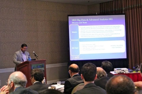 Projection screen at a conference