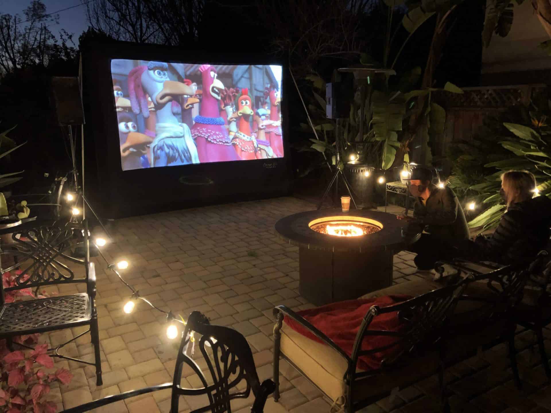 Small blow screen rental in backyard in san jose