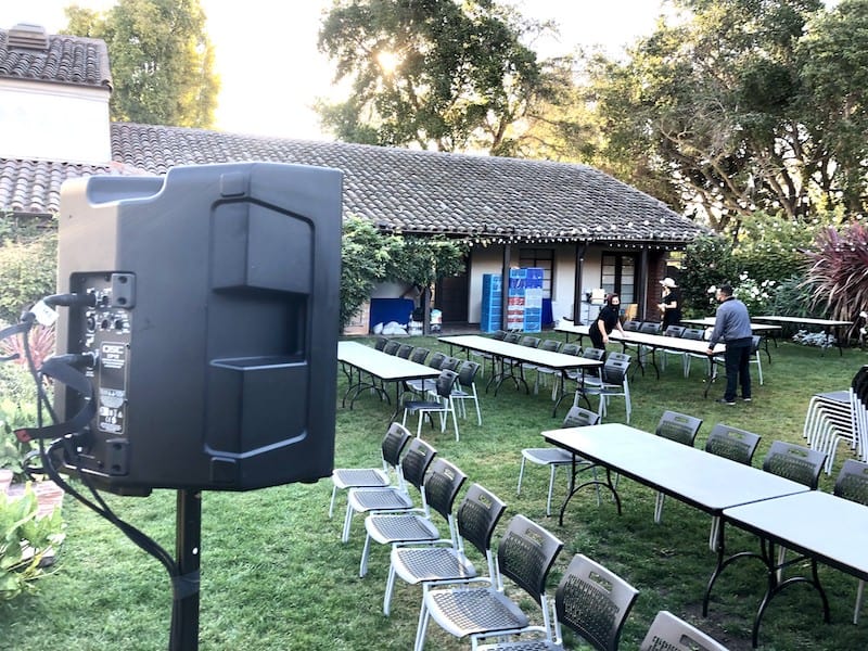 Speaker system for outdoor party in Palo Alto