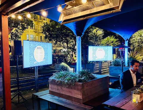 2 Large TVs at Fundraiser in San Francisco