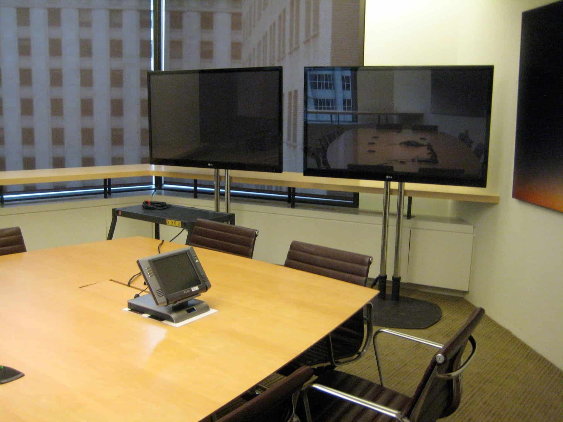 2 TV displays in board room