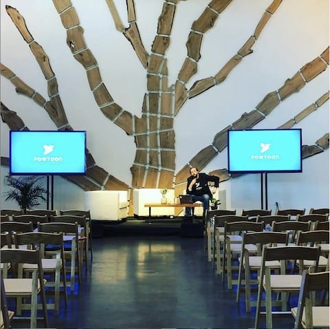 2 TV's set up for corporate event in San Francisco