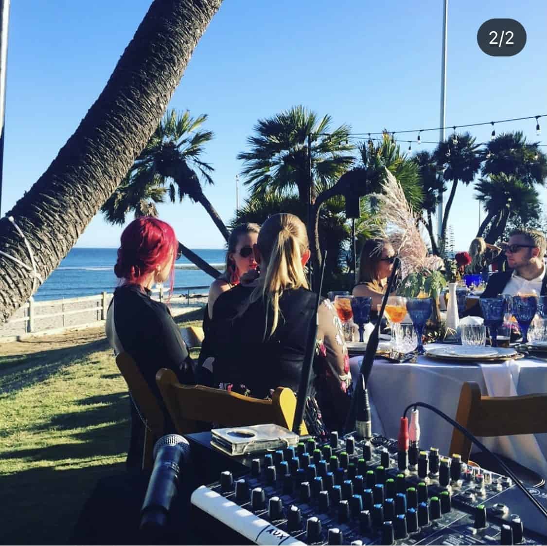 Beachside wedding reception