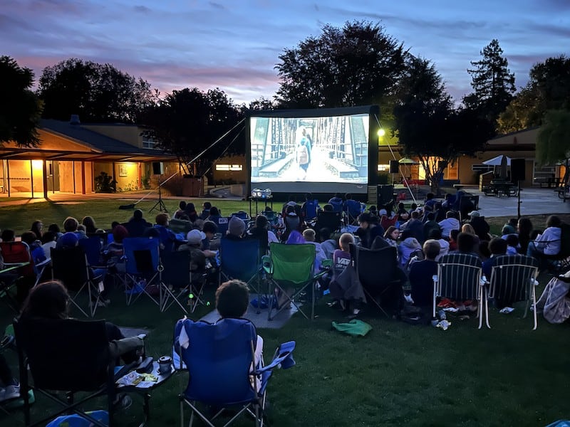 Outdoor movie system in Los Altos