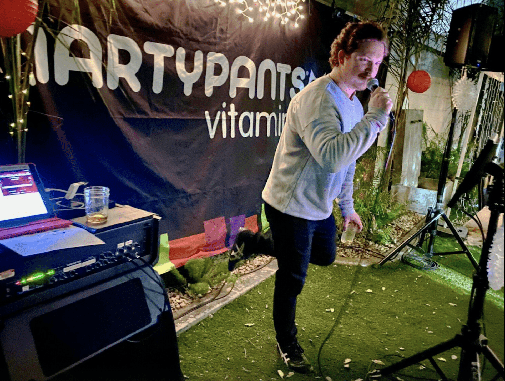Backyard karaoke party in San Francisco