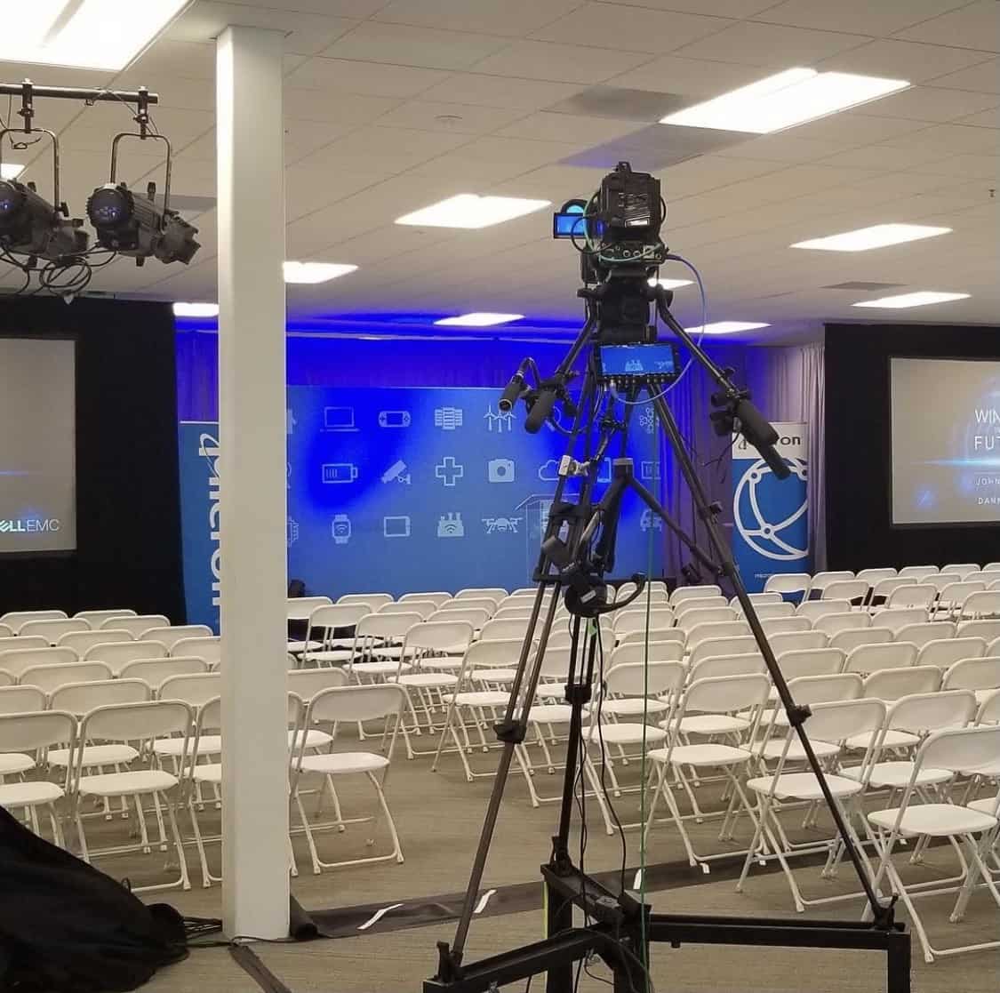 PTZ camera setup for company meeting