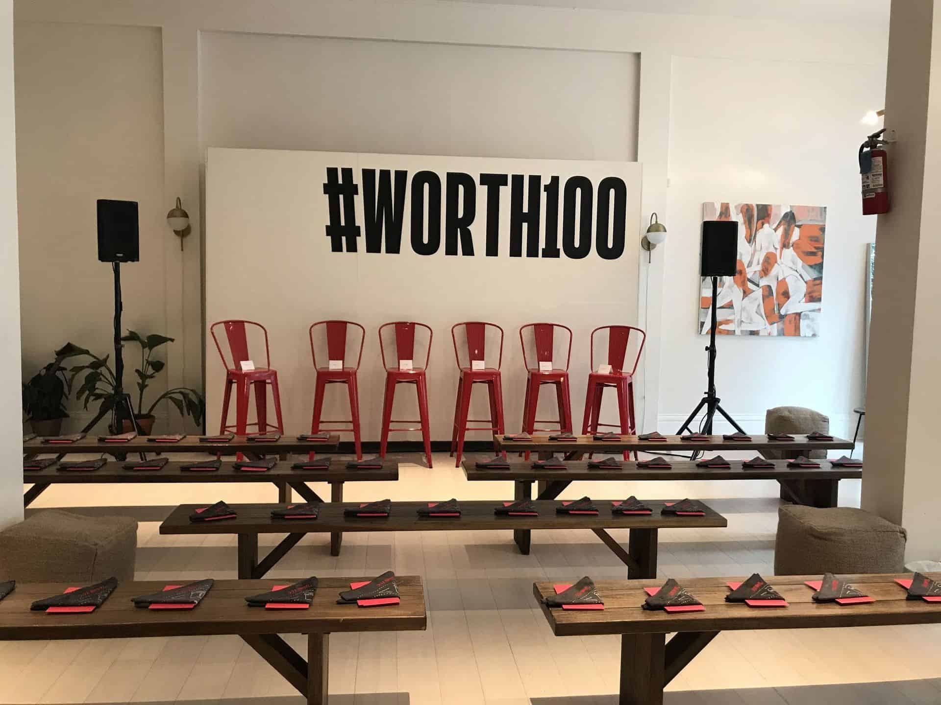 Speakers setup for a panel discussion
