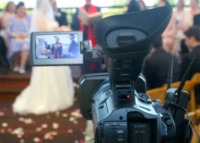 Video camera at a wedding ceremony